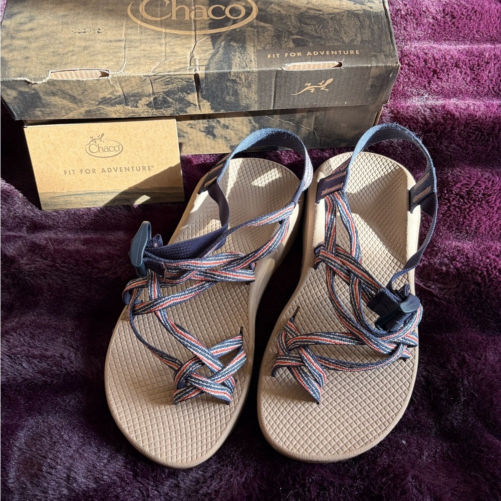 Chaco Women's Multicolor Strappy Sandals with Tan Footbeds